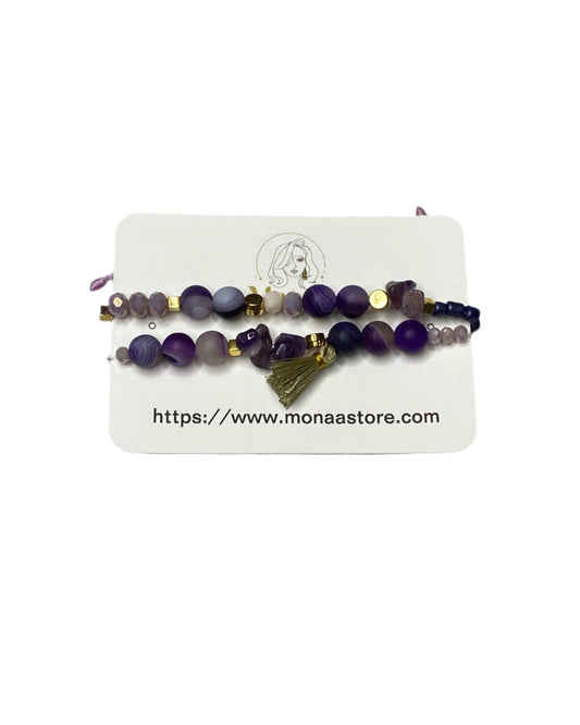 Gem Stones Bracelet Set