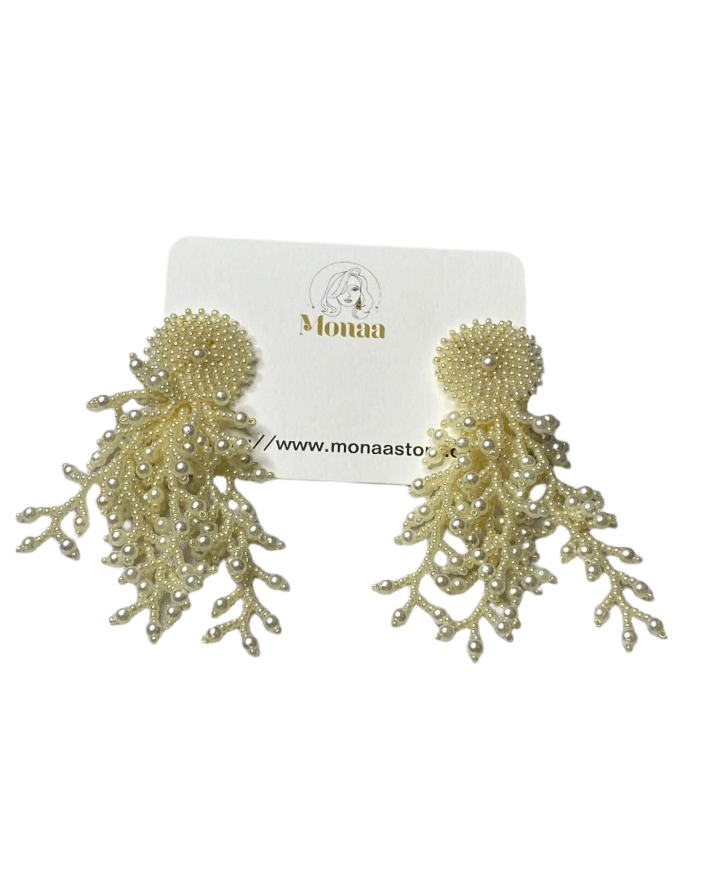 Pearls tree of life earrings