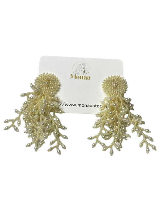 Pearls tree of life earrings