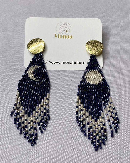 Moon Native Beaded Earrings