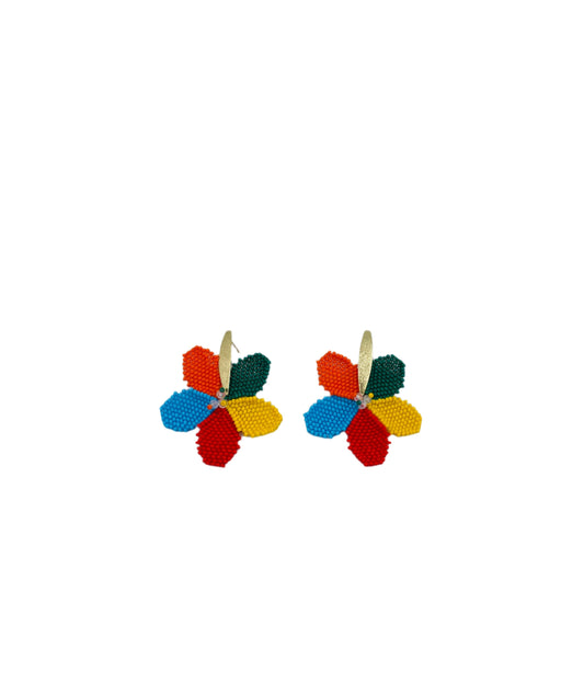 Earrings flower design in multicolor